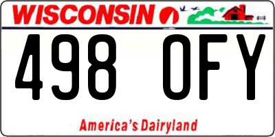 WI license plate 498OFY