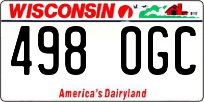 WI license plate 498OGC