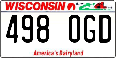 WI license plate 498OGD