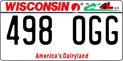 WI license plate 498OGG