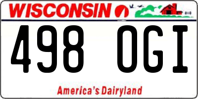 WI license plate 498OGI