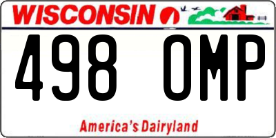 WI license plate 498OMP