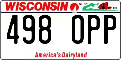 WI license plate 498OPP