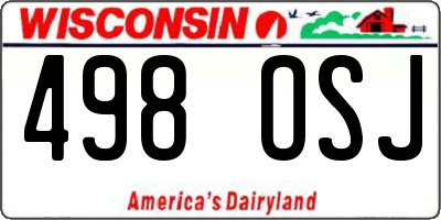 WI license plate 498OSJ