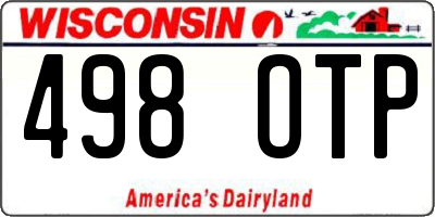 WI license plate 498OTP
