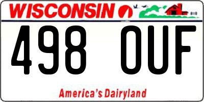 WI license plate 498OUF