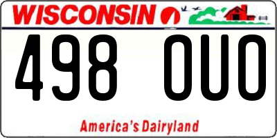 WI license plate 498OUO