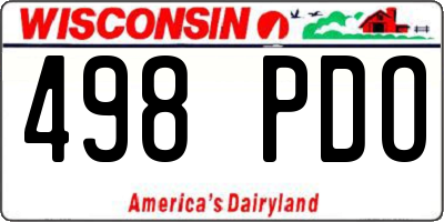 WI license plate 498PDO