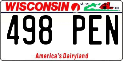 WI license plate 498PEN