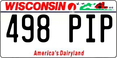 WI license plate 498PIP