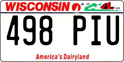 WI license plate 498PIU