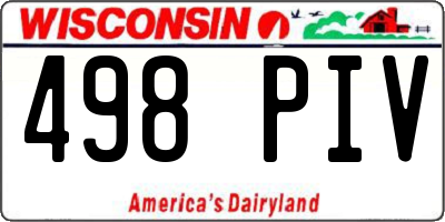 WI license plate 498PIV