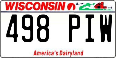 WI license plate 498PIW