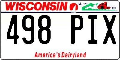 WI license plate 498PIX