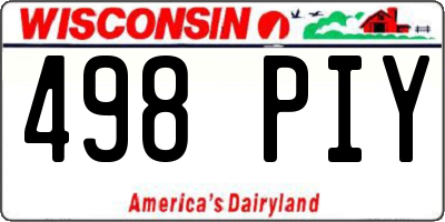 WI license plate 498PIY