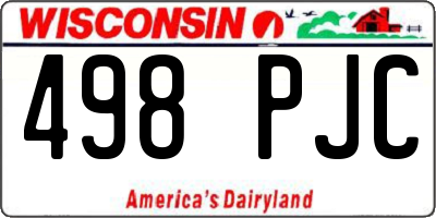WI license plate 498PJC