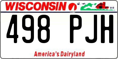 WI license plate 498PJH