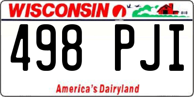 WI license plate 498PJI