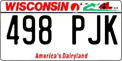 WI license plate 498PJK
