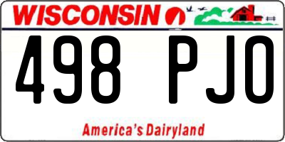 WI license plate 498PJO
