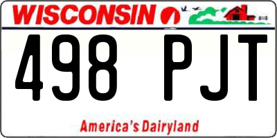 WI license plate 498PJT