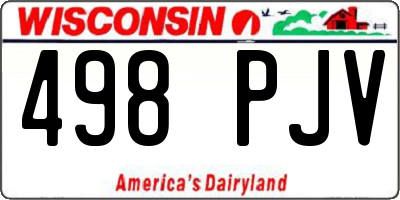 WI license plate 498PJV