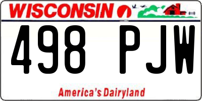 WI license plate 498PJW