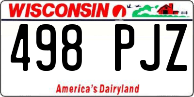 WI license plate 498PJZ