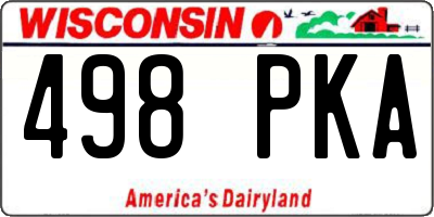 WI license plate 498PKA