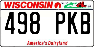 WI license plate 498PKB