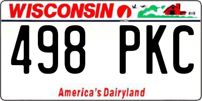 WI license plate 498PKC