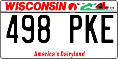 WI license plate 498PKE