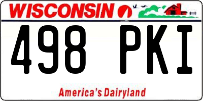 WI license plate 498PKI