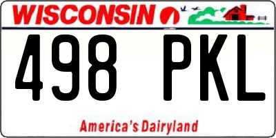 WI license plate 498PKL