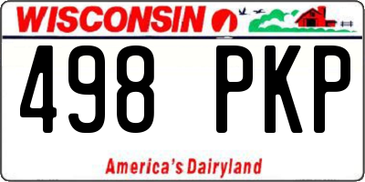 WI license plate 498PKP