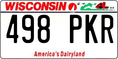 WI license plate 498PKR