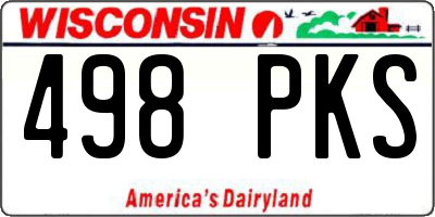 WI license plate 498PKS