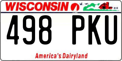 WI license plate 498PKU