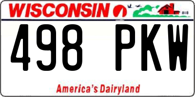 WI license plate 498PKW