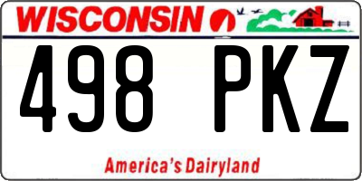 WI license plate 498PKZ
