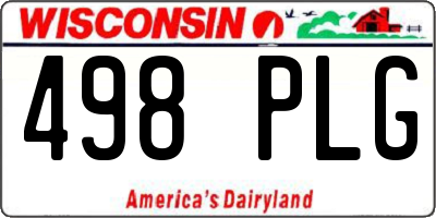 WI license plate 498PLG