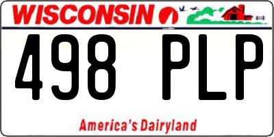 WI license plate 498PLP
