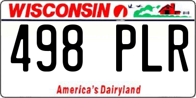 WI license plate 498PLR