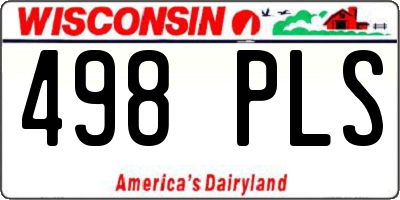 WI license plate 498PLS