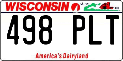 WI license plate 498PLT