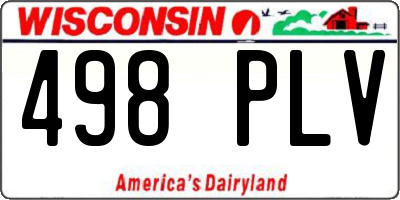 WI license plate 498PLV