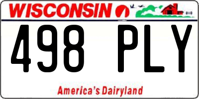 WI license plate 498PLY