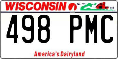 WI license plate 498PMC