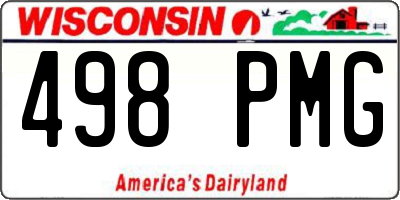 WI license plate 498PMG