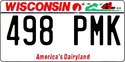 WI license plate 498PMK